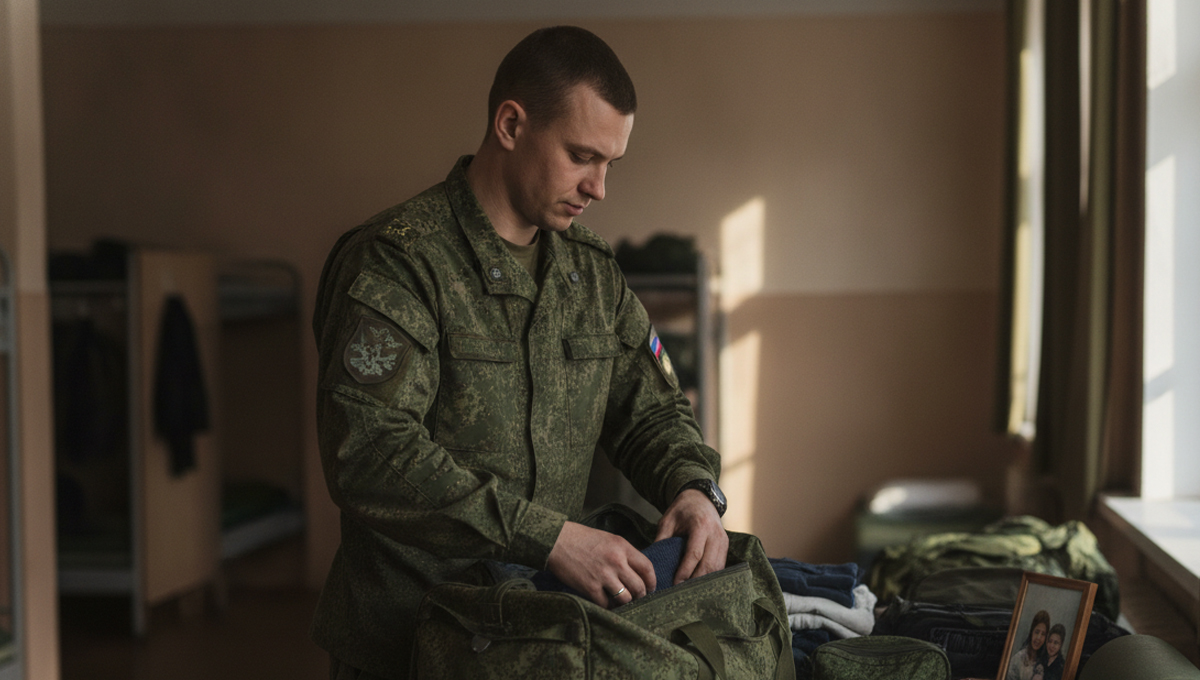 Боец собирается на СВО
